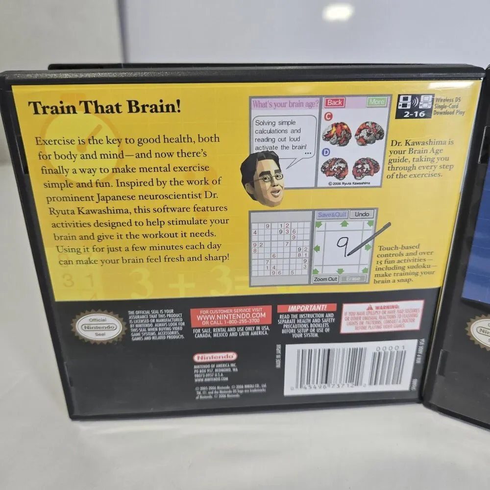 Nintendo DS Brain Age 1 & Brain Age 2 Lot Bundle - Complete in Box (CIB)